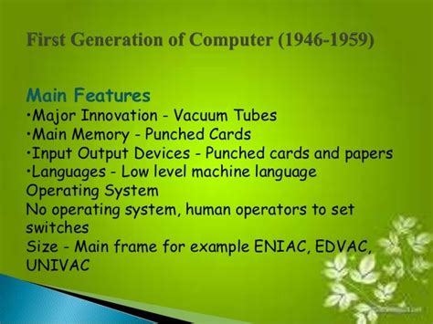 Generations Of Computer