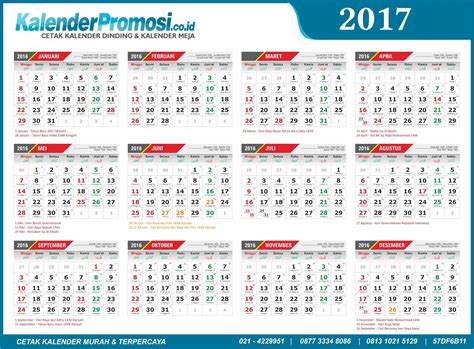 Kalender Tahun 2017 Lengkap Dengan Tanggal Merah Berbagai Tahun Imagesee