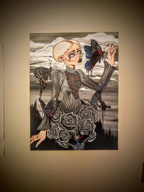 Original Gothic Surreal Acrylic Painting Of Woman And Etsy