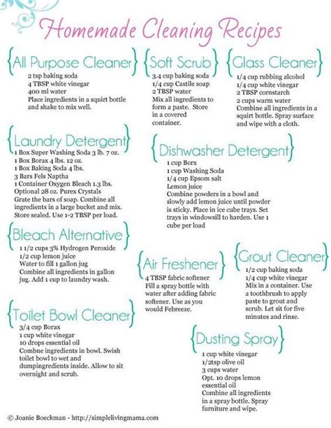 FREE Printable Homemade Cleaners Cheat Sheet Natural Cleaning Recipes Cleaning Recipes