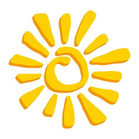 Yellow Stylized Sun In Inky Painted Tribal Style Vector Icon 550774