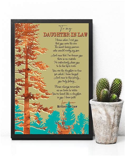 If you're looking for a unique idea to brighten her day, consider a flowering bonsai tree. Perfect Gift For Daughter In-Law Poster | Great gifts for ...