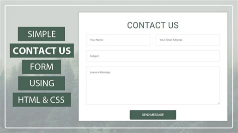 How To Create The Simple Contact Us Form Using Html And Css Contact