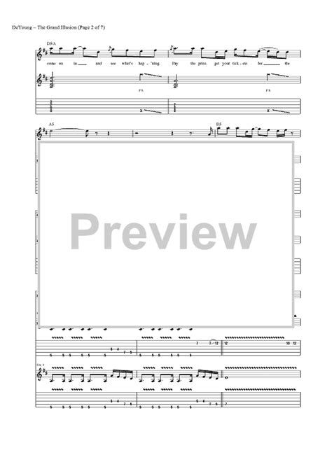 The Grand Illusion Sheet Music By Styx For Guitar Tabvocal Sheet