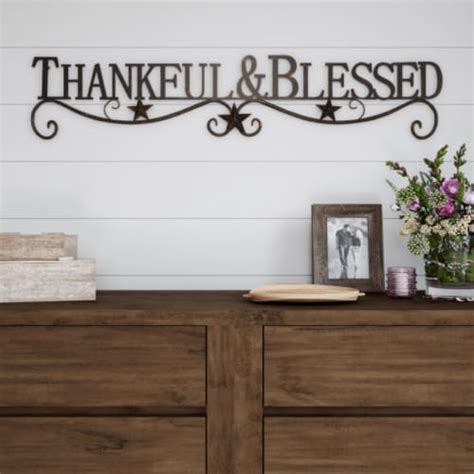 Metal Cutout Thankful And Blessed Decorative Wall Sign 3d Word Art Home