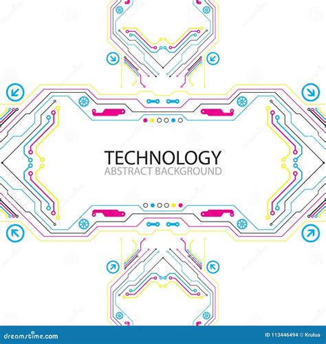 Abstract Technological Background With Various Elements Stock Vector
