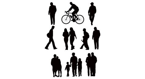 Silhouette Walking Icon Passers By Walking Silhouette Vector Png