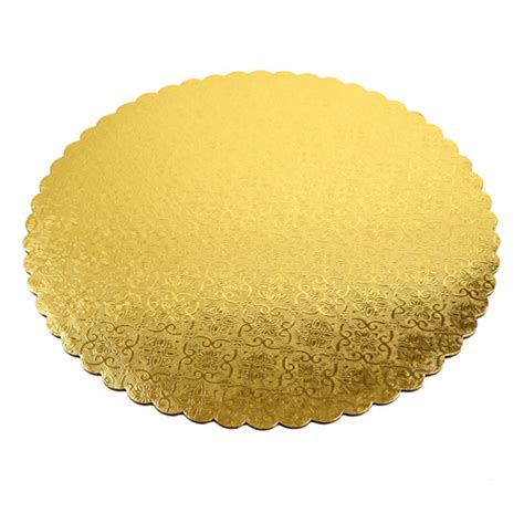 Ocreme Gold Scalloped Corrugated Round Cake Board 8 Pack Of 10 Round