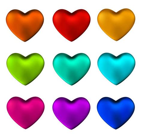 Shiny Colored Heart Vector Set Free Ai File Shiny Colored Heart Vector Set Download Name
