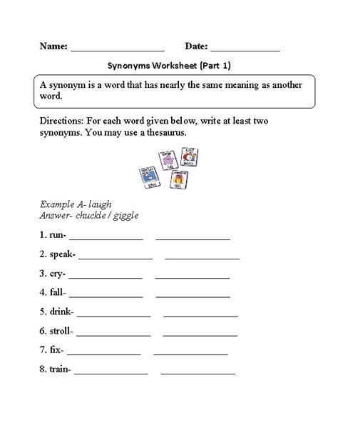 Synonyms Worksheet Grade 6 | Synonym worksheet, Worksheets, Synonym