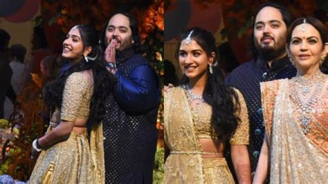 Anant Ambani Radhika Merchant Complement Each Other In Blue And Gold