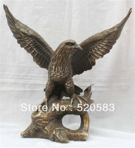 12china Chinese Fengshui Bronze Flying Eagle Jove King Bird Hawk Statuestatuestatue