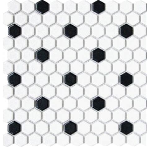Roca Cc Mosaics Hexagon 1 White And Black 12 X 12 Matte Mosaic Milford