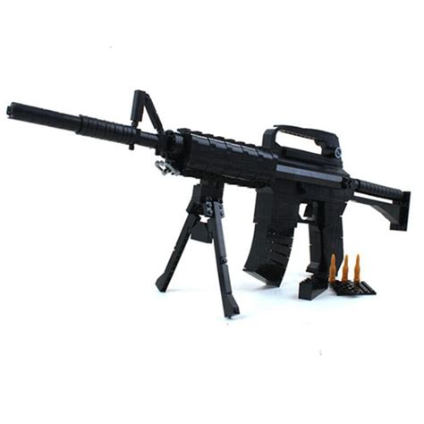 Police Swat M16 Submachine Assault Rifle Gun Weapon Lego Rifle Fit Toys