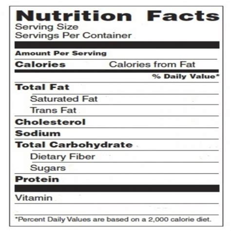 Blank Nutrition Label Template Word Printable Label Templates With