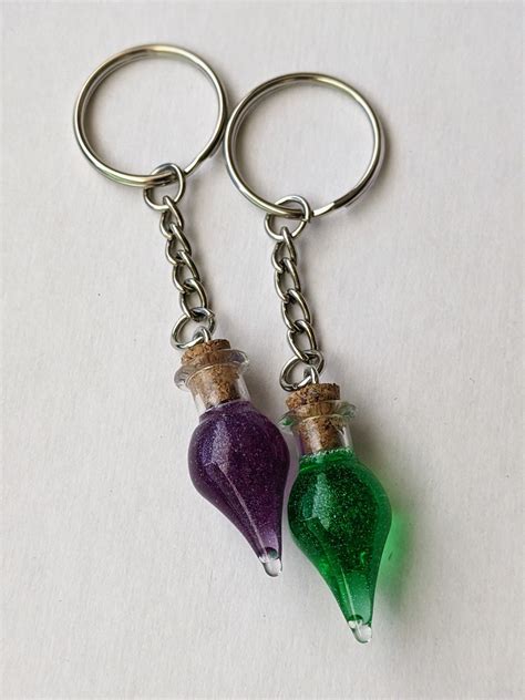 Potion Spell Pointed Bottle Keychains Multi Colored Acrylic Etsy