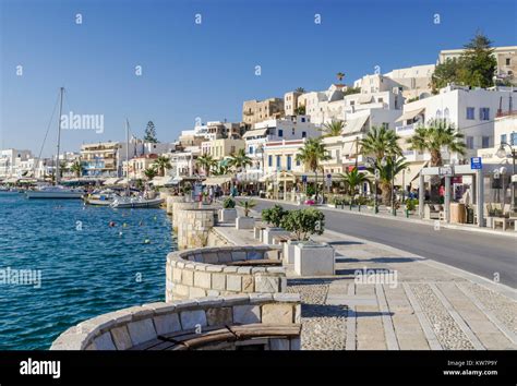 Naxos Town Seafront Naxos Island Cyclades Greece Stock Photo Alamy