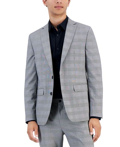 Inc International Concepts Trinity Slim Fit Glen Plaid Suit Jacket
