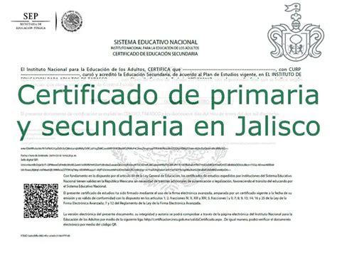 Certificado Secundaria Jalisco Guía 2024