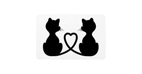Black Silhouette Of Two Cats In Love Magnet Zazzle