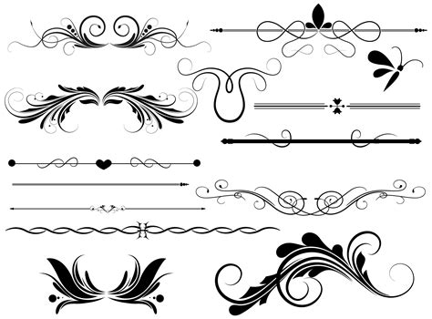 Photoshop Vector Line Borders Images Free Vector Decorative Divider Clip Art Free Vector