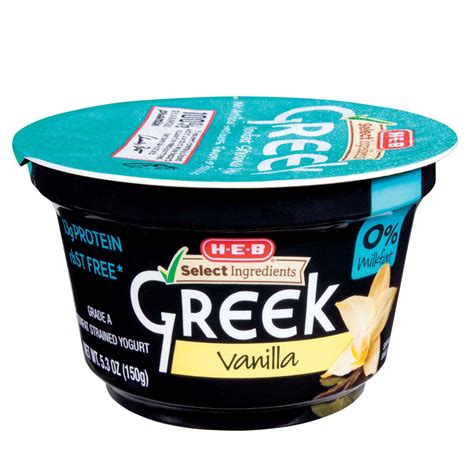 H E B Non Fat Vanilla Greek Yogurt Shop Yogurt At H E B