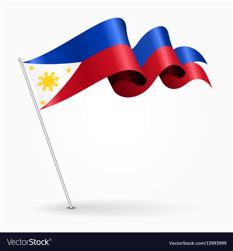 Philippines Pin Wavy Flag Royalty Free Vector Image