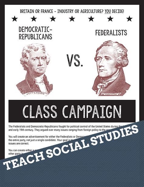 Federalists Vs Democratic Republicans Class Campaign Teaching History