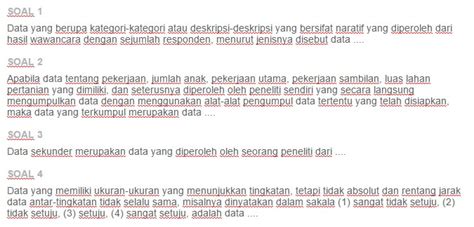 Contoh Soal Teknikteknik Pengumpulan Data  Jegeristik