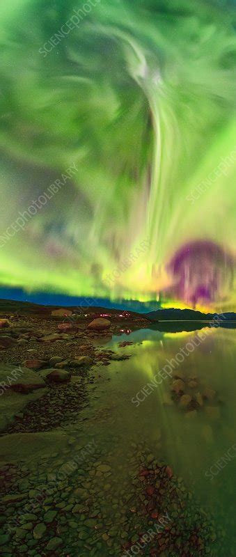 Aurora Borealis Over Qaraliq Greenland Stock Image C0511261