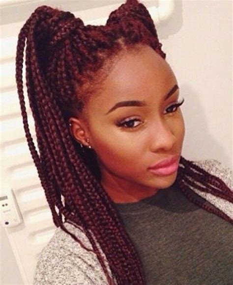 25 Breathtaking Burgundy Box Braids That Really Impress New Natural Hairstyles