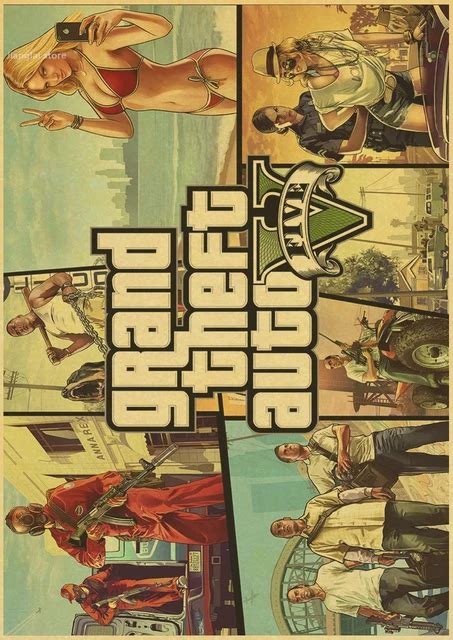 Custom Retro Poster Grand Theft Auto Posters Grand Theft Auto Gta5
