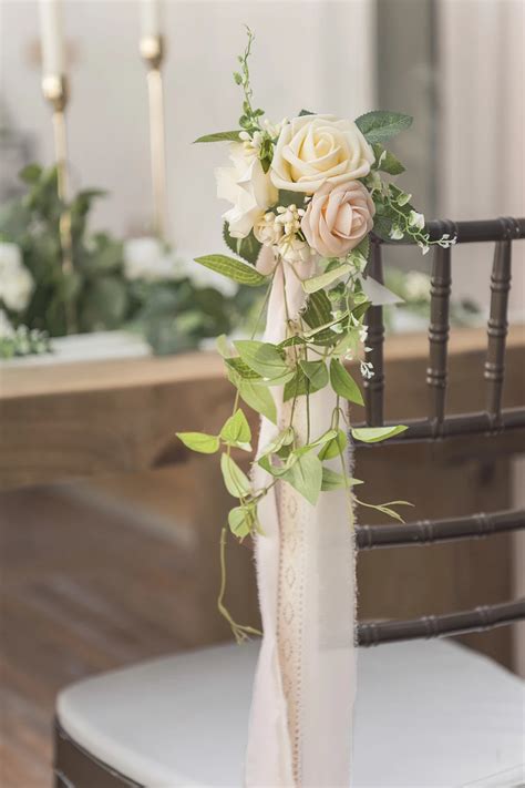 Wedding Aisle Decoration Pew Flowers In Blush Wedding Aisle