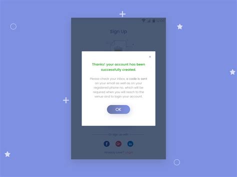 After Signup Success Message Popup By Tanu Sharma On Dribbble