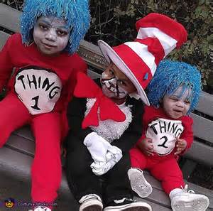 Cat In The Hat With Thing 1 And Thing 2 Costume Original Diy Costumes