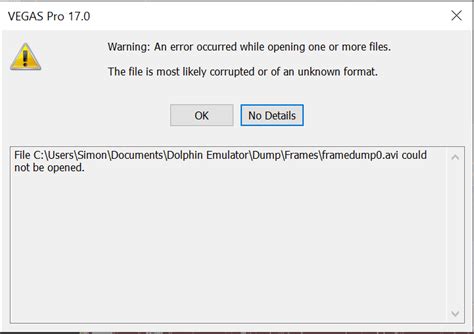 Warning An Error Occured While Opening One Or More Files