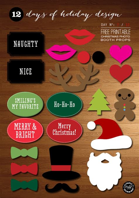 Free Printable Christmas Photo Booth Props And Signs From Elegance And