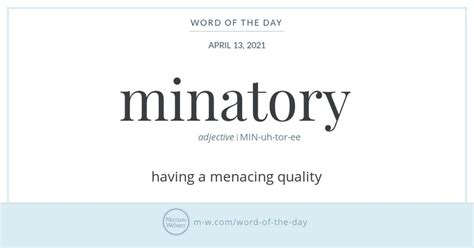 Word Of The Day Minatory