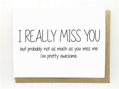 Funny I Miss You Card Missing You Card I Really Miss You Miss