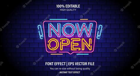 Premium Vector Now Open Neon Signs Vector Now Open Design Template