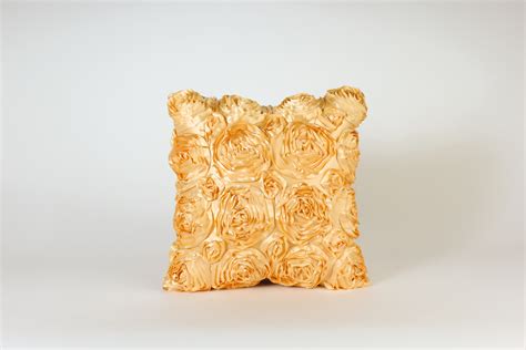 Glow The Event Store Pillow Cover Gold Satin Rose Glow The Event Store