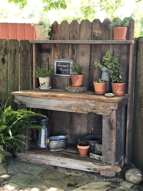 Potting Table Made With Old Barn Wood Old Barn Wood Potting Table