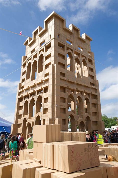 Glastonbury Cardboard Box Tower Glastonbury Glastonbury Festival