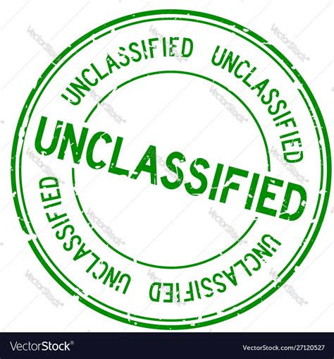Grunge Green Unclassified Word Round Rubber Seal Vector Image