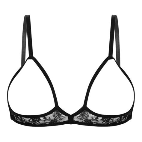 Sexy Women S Open Nipple Bra Cut Out Wireless Bralette Lace Sheer Lingerie Club Ebay