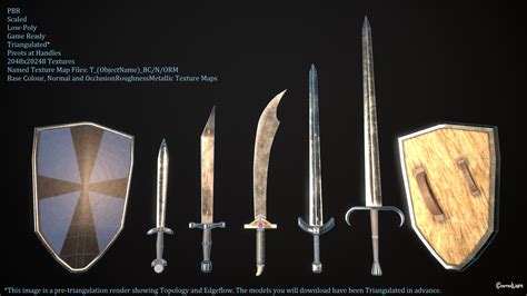 Artstation Medieval Fantasy Slashing Weapons Pack Game Assets