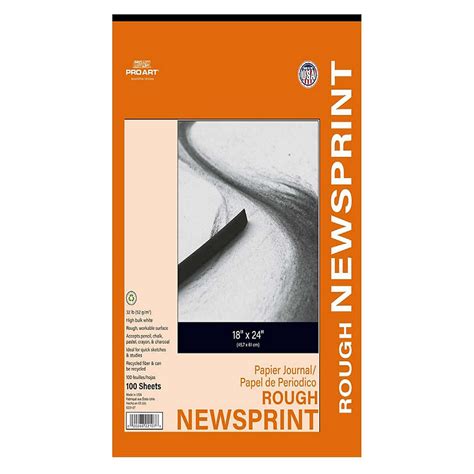 Pro Art Newsprint Paper Pad Rough 18 X 24 In 100 Sheets