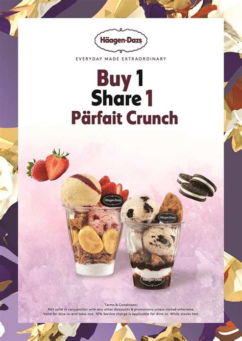 Enjoy 1-for-1 Parfait Crunch when you visit Haagen-Dazs shops this week