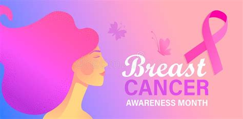 Breast Cancer Awareness Month Care Poster Stock Vector Illustration