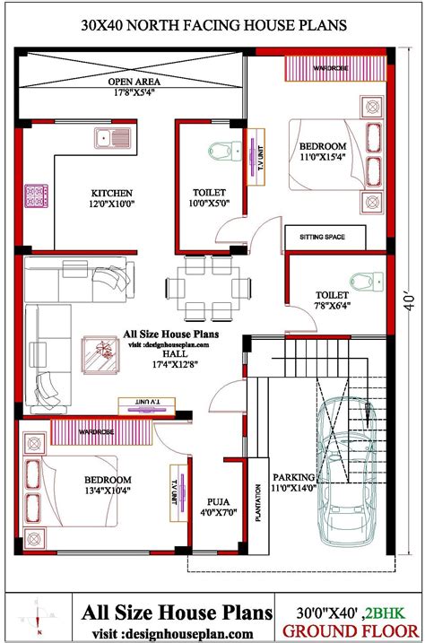 New Concept North Facing House Vastu Plan X Duplex